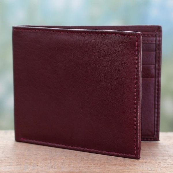 Alternate image for Artisan Crafted Mens Leather Wallet in Cordovan Bengal Cordovan