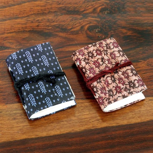 Alternate image for Set of 2 Handmade Paper Mini Journals from India Natures Delight