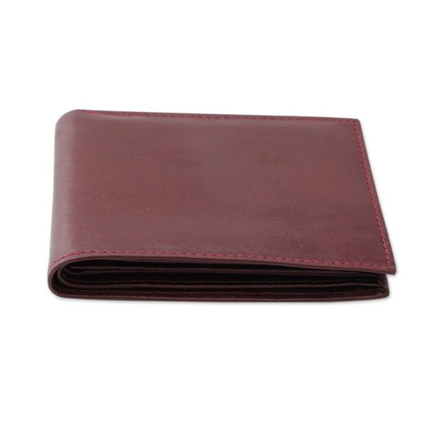 Alternate image for Artisan Crafted Mens Leather Wallet in Cordovan Bengal Cordovan