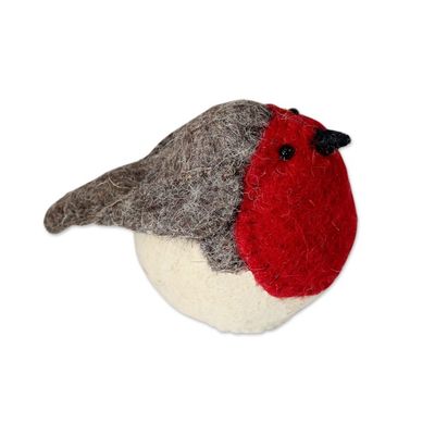 Alternate image for Hand Crafted Wool Holiday Tree Top Bird from India Robins Delight