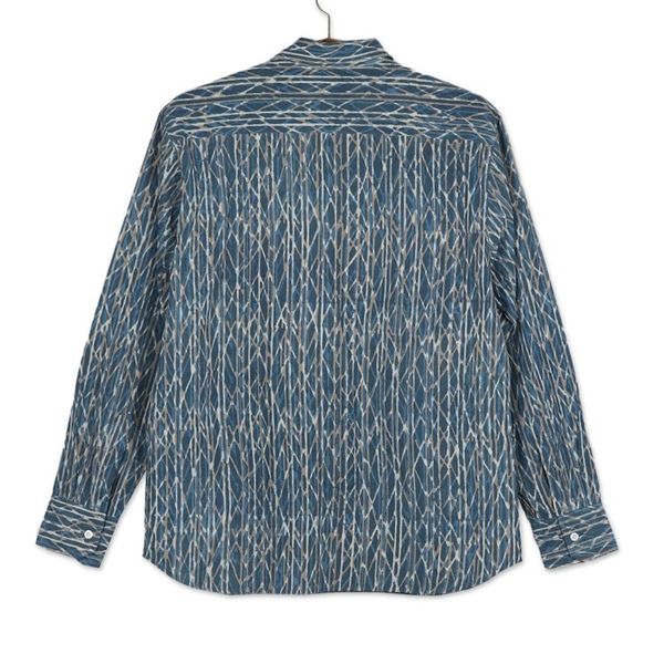 Alternate image for Mens Long-Sleeve Block-Printed Shirt from India Traditional Elegance