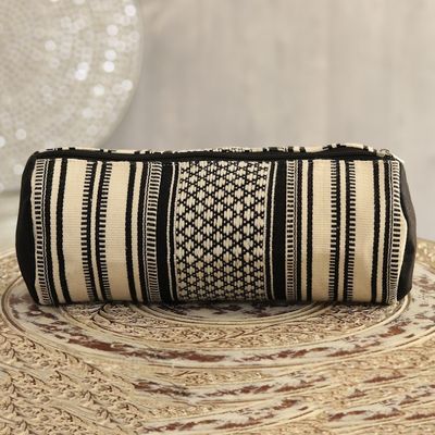 Alternate image for Alabaster and Black Cotton Cosmetic Bag from India Alabaster Stars