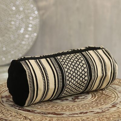 Alternate image for Alabaster and Black Cotton Cosmetic Bag from India Alabaster Stars