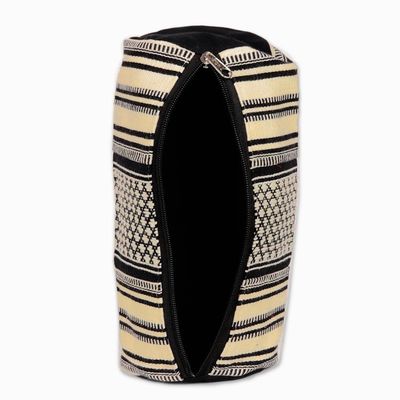 Alternate image for Alabaster and Black Cotton Cosmetic Bag from India Alabaster Stars