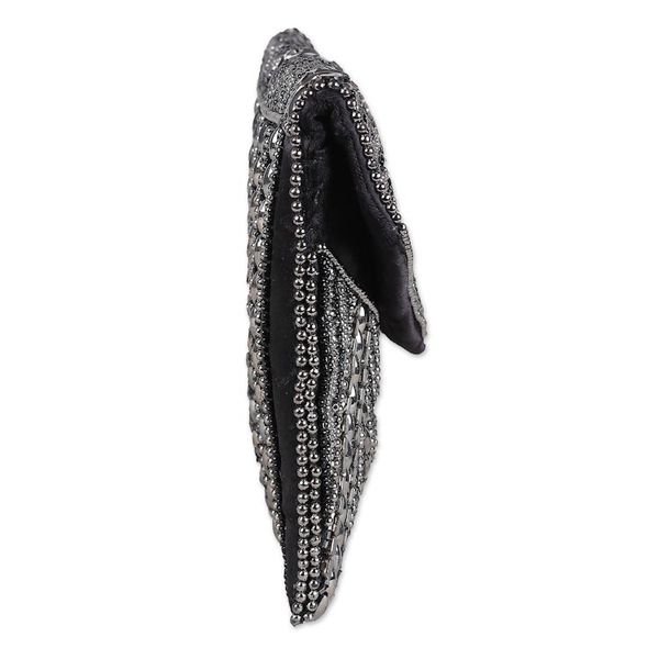 Alternate image for Metallic and Black Beaded Evening Handbag from India Gleaming Glamour