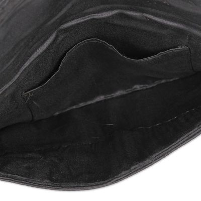 Alternate image for Metallic and Black Beaded Evening Handbag from India Gleaming Glamour