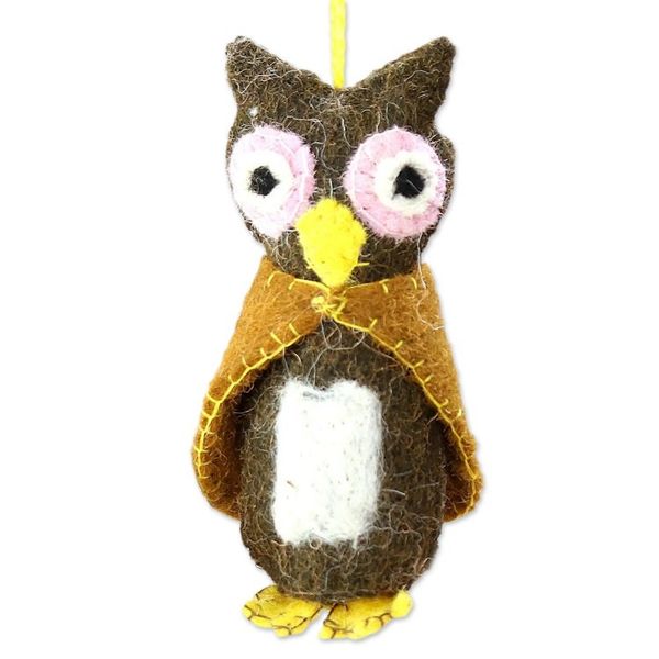 Alternate image for Animal-Themed Wool Ornaments from India Set of 6 Woodland Animals