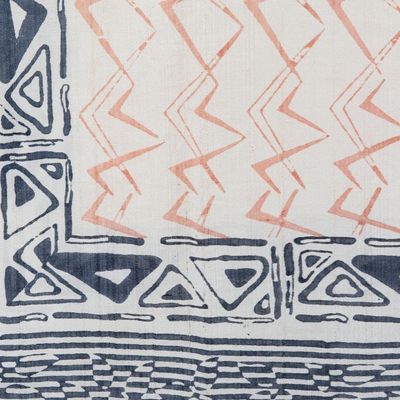 Alternate image for Block-Printed Geometric Silk Wrap Scarf from India Modern Beauty
