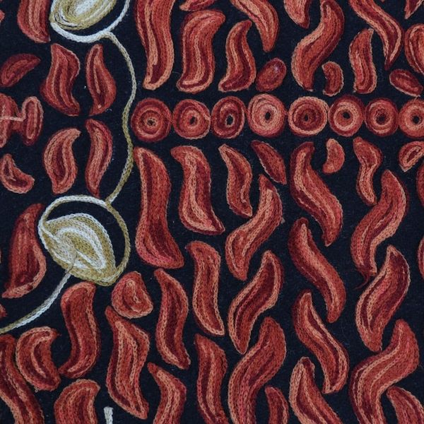 Alternate image for Chain Stitch Wool and Cotton Tiger Rug Crouching Tiger