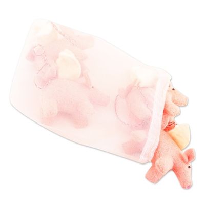 Alternate image for Set of 4 Handcrafted Wool Felt Pig Ornaments from India Flying Piggies
