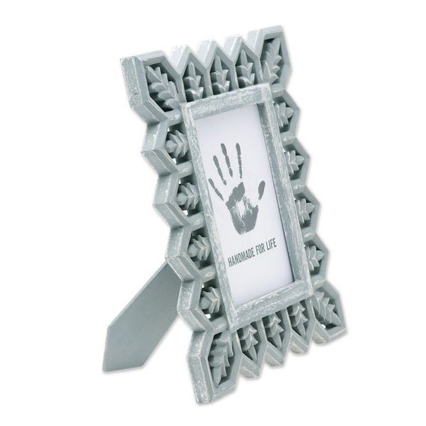 Alternate image for Light Grey Distressed Hand Carved Mango Wood Photo Frame 5x7 Garden Gate