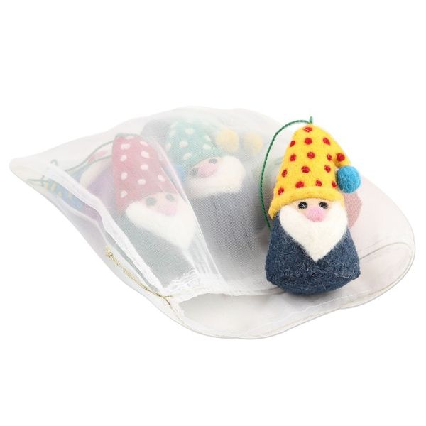 Alternate image for Wool Felt Holiday Ornaments Set of 6 Nordic Gnomes