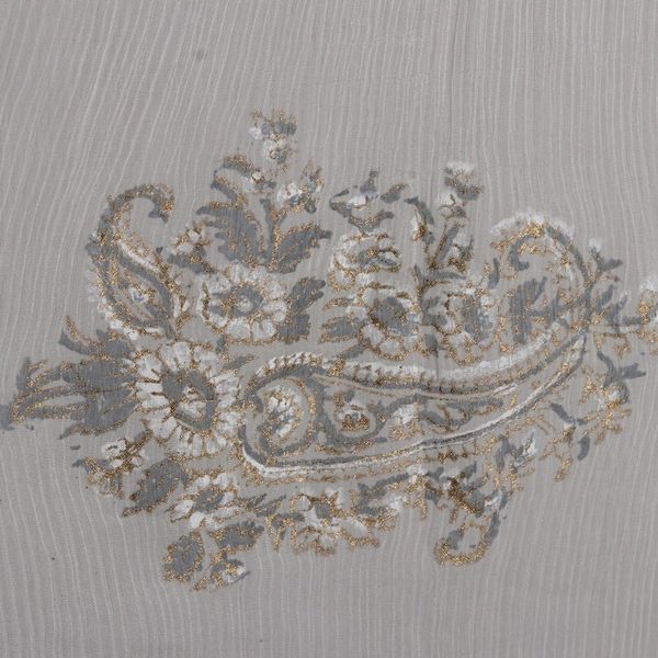 Alternate image for Block-Printed Paisley-Motif Viscose Shawl Grey Paisley