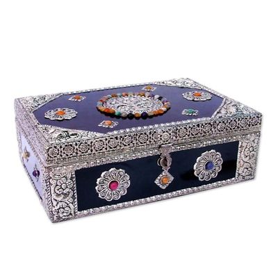 Alternate image for Repousse Brass Jewelry Box Antique Sophistication