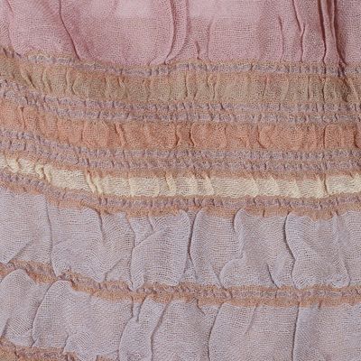 Alternate image for Woven Striped Wool Shawl with Ruffles and Floral Embroidery Floral Flair
