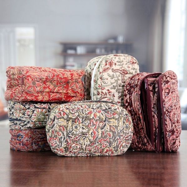 Alternate image for Block-Printed Cotton Travel Bag Travel Ecstasy