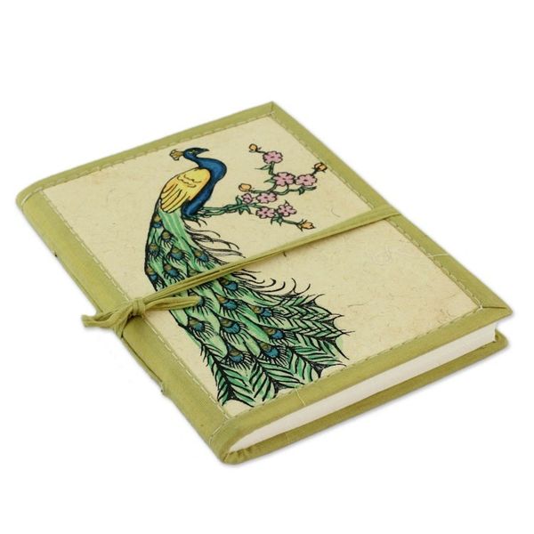 Alternate image for Handmade Paper Journal with 48 Pages Peacock Journeys