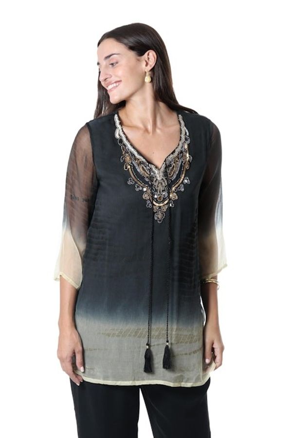 Alternate image for Tie-Dyed Tunic with Glass Bead Detail Magical Glamour