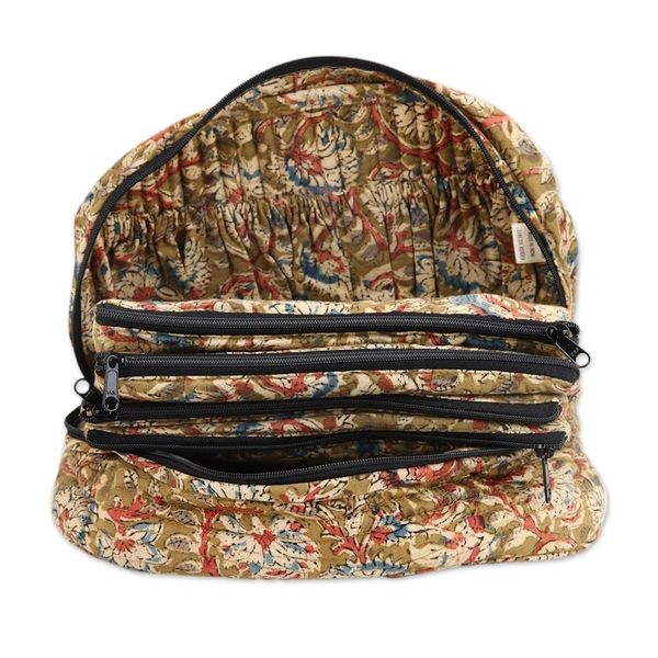Alternate image for Block-Printed Cotton Travel Bag Travel Ecstasy