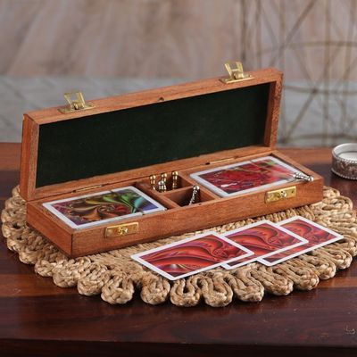 Alternate image for Handcrafted Acacia and Haldu Wood Cribbage Game from India Lucky Minds