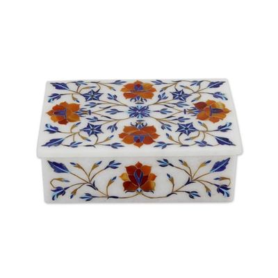 Alternate image for Hand Crafted Flower Theme Marble Inlay Jewelry Box Marigolds