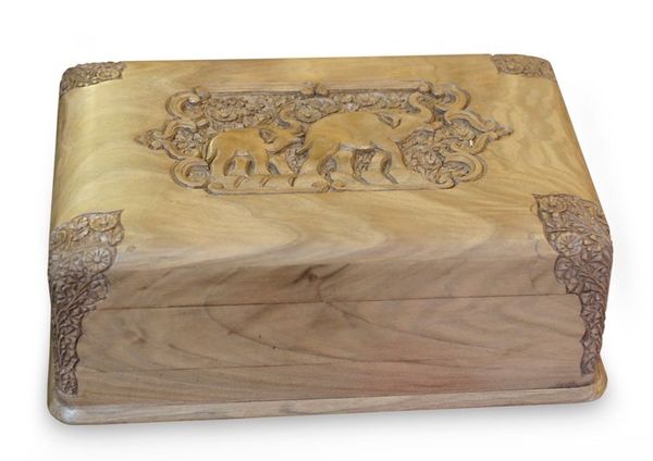Alternate image for Wood Jewelry Box Elephant Leisure