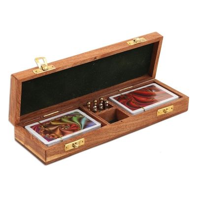 Alternate image for Handcrafted Acacia and Haldu Wood Cribbage Game from India Lucky Minds