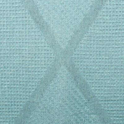 Alternate image for Diamond-Patterned Cotton Throw in a Solid Aquamarine Hue Aquamarine Desire
