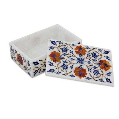 Alternate image for Hand Crafted Flower Theme Marble Inlay Jewelry Box Marigolds