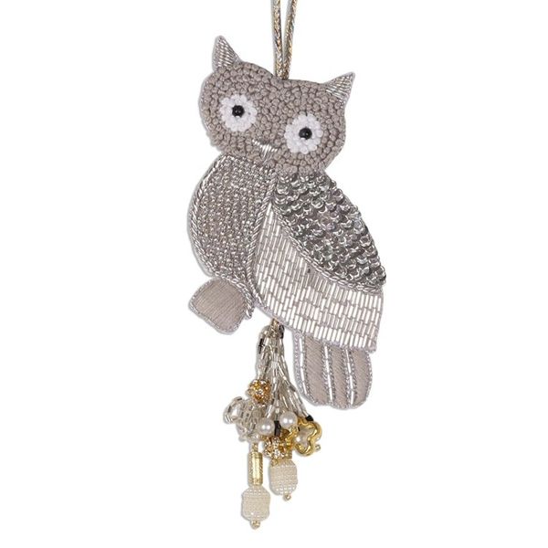 Alternate image for Beaded Owl Christmas Ornaments Set of 3 Owl Glitz