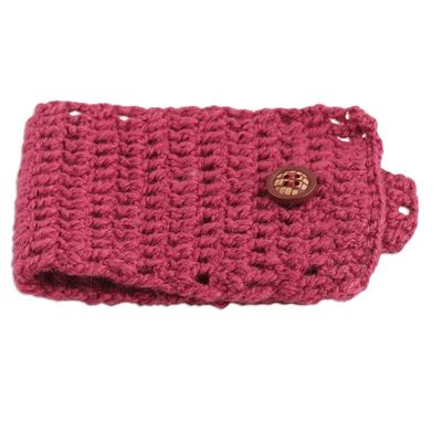 Alternate image for Hand-Knit Buttoned Beverage Cozy Cozy Coffee