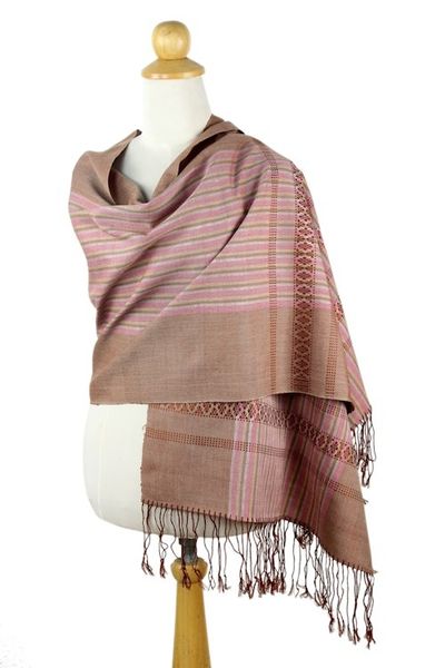 Alternate image for Cotton shawl Rosewood Symphony