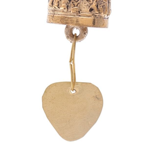 Alternate image for Set of 4 Brass Bell Ornaments with Elephants and Red Ribbons Elephant Choir
