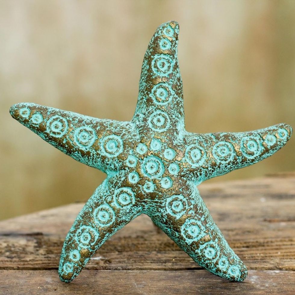 Recycled Paper Starfish Wall Art Sculpture Crafted by Hand 'Unique Starfish'