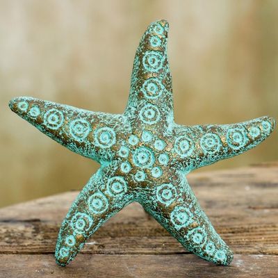 Alternate image for Recycled Paper Starfish Wall Art Sculpture Crafted by Hand Unique Starfish