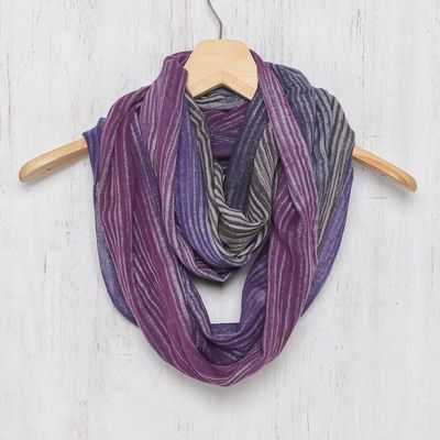 Alternate image for Colorful 100 Cotton Hand Woven Infinity Scarf from Thailand Radiant Horizon