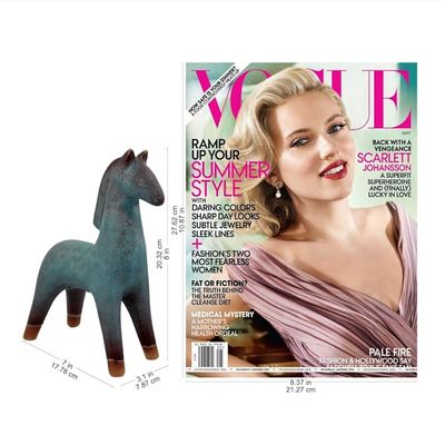 Alternate image for Turquoise Blue and Brown Handcrafted Ceramic Sculpture Lanna Horse