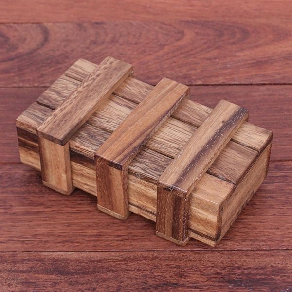 Alternate image for Hand Made Raintree Wood Puzzle Game Double Magic