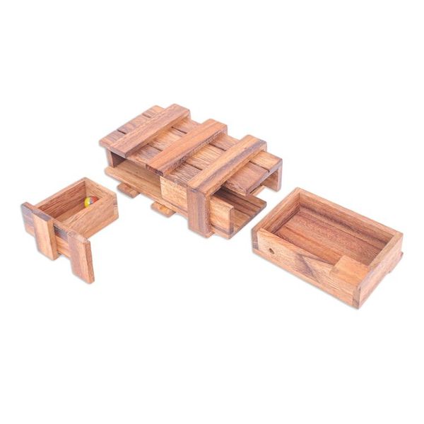 Alternate image for Hand Made Raintree Wood Puzzle Game Double Magic