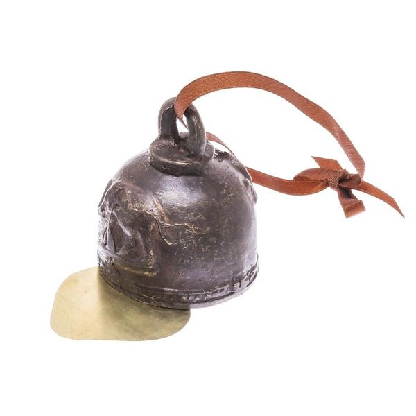 Alternate image for Oxidized Elephant Motif Brass Bell Crafted in Thailand Antique Sound