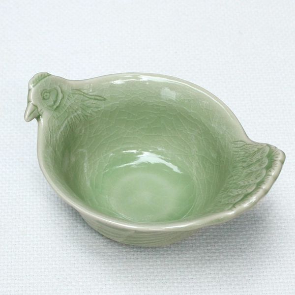 Alternate image for Hand Crafted Celadon Ceramic Chicken Bowl from Thailand Chiang Mai Chicken