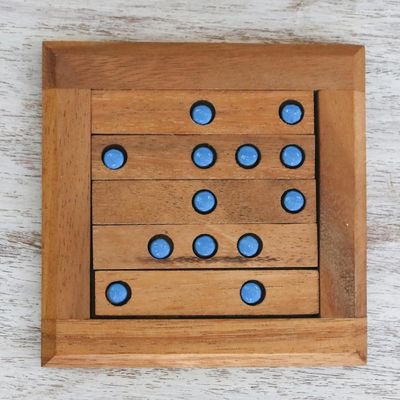 Alternate image for Blue Dot Raintree Wood Puzzle from Thailand Blue Dots