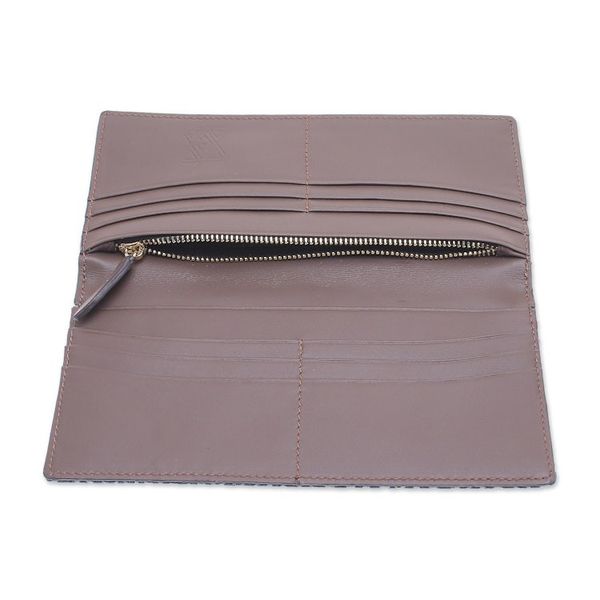 Alternate image for Hand Made Cotton and Leather Batik Long Wallet Red Thread