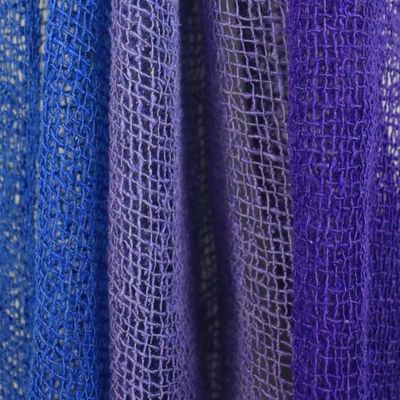 Alternate image for Handwoven Purple and Blue Cotton Scarf from Thailand Iris Mood