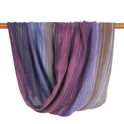 Alternate image for Colorful 100 Cotton Hand Woven Infinity Scarf from Thailand Radiant Horizon