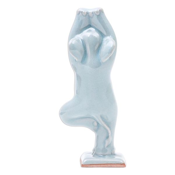 Alternate image for Ceramic Elephant Yoga Figurine from Thailand Elephant Tree Pose
