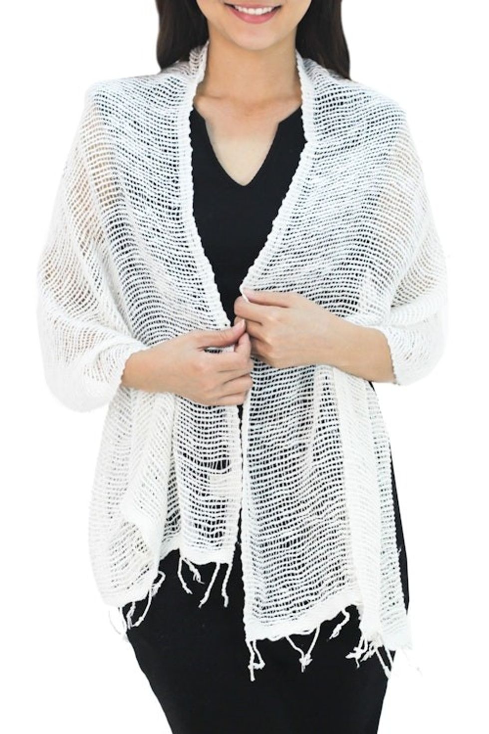 Thai White Cotton Scarf 'Breezy White'