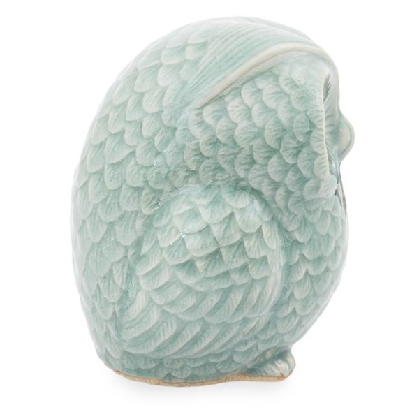 Alternate image for Blue Celadon Ceramic Owl Figurine Sweet Blue Owl