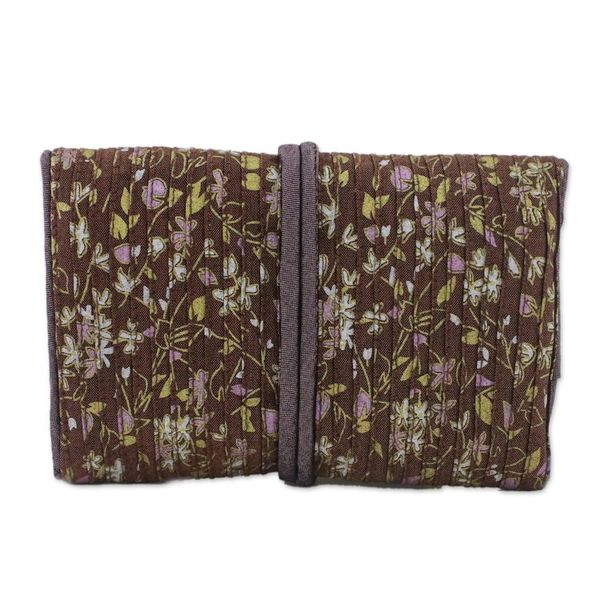 Alternate image for Rayon and Silk Blend Jewelry Roll in Brown from Thailand Fashion Garden