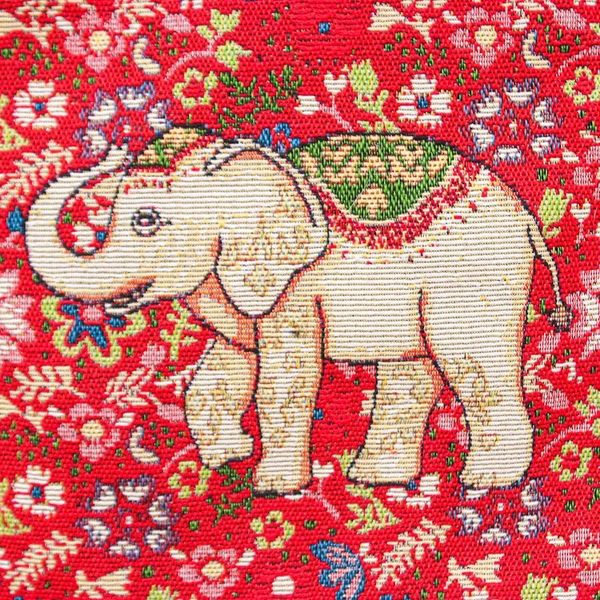 Alternate image for Traditional Elephant-Themed Floral Red Sling with Fringes Elephants Delight